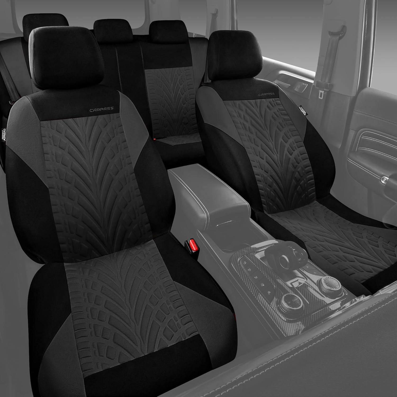 Full Set Car Seat Covers Front Rear Universal Black encalife