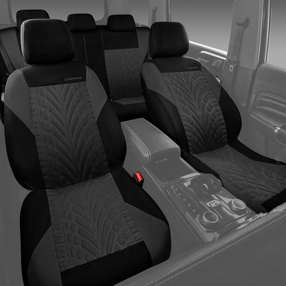 Full Set Car Seat Covers Front Rear Universal Black encalife