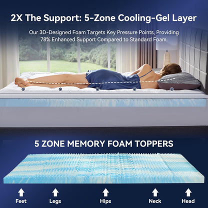 Encalife King Cooling Mattress Topper encalife
