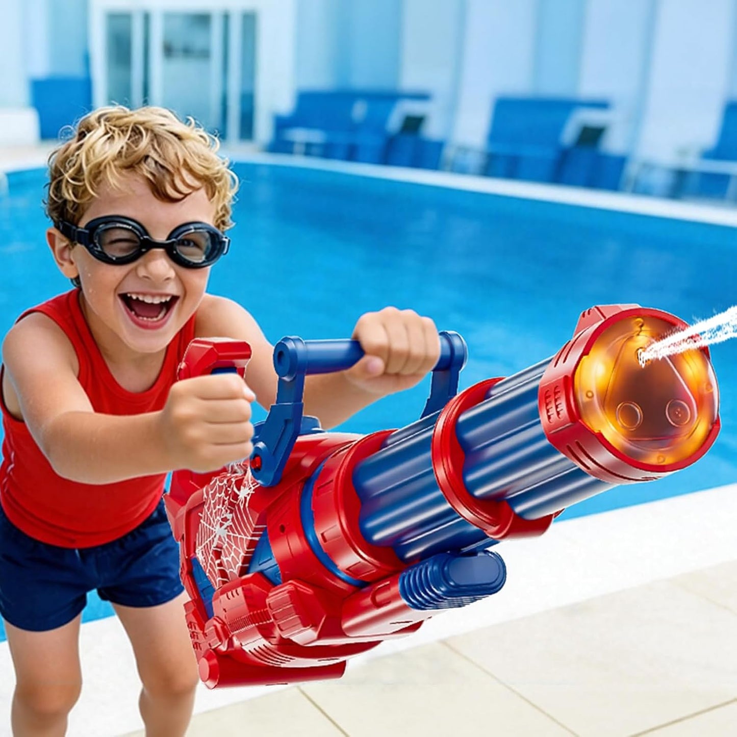 Gatling Electric Water Gun I 1500cc Automatic Water Blaster encalife