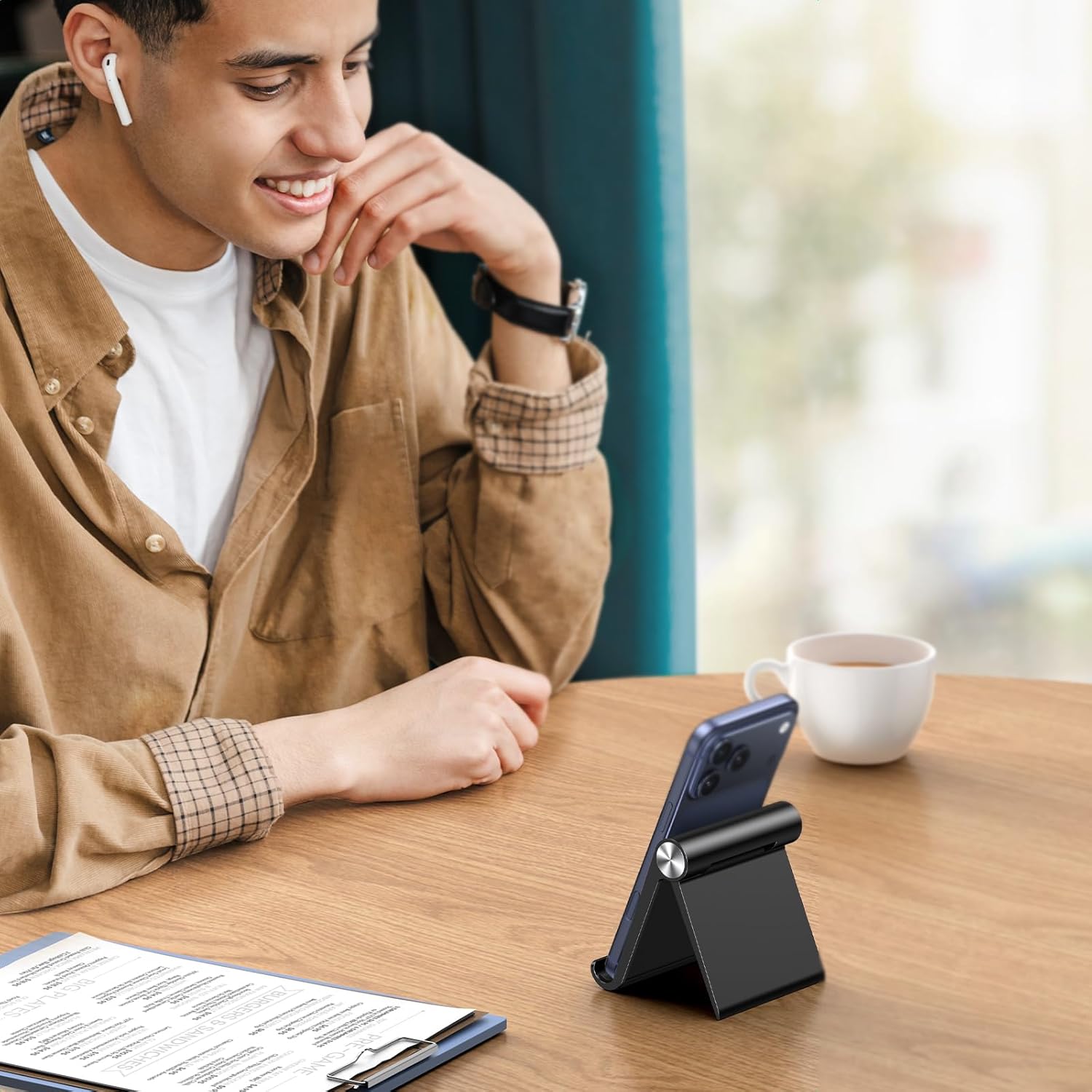 Mobile Stand Foldable Compact Desk Phone Holder Cradle encalife