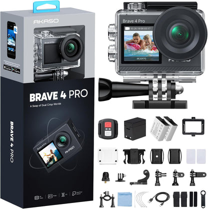4K waterproof underwater action camera with dual screen and WiFi connectivity