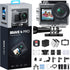 4K waterproof underwater action camera with dual screen and WiFi connectivity