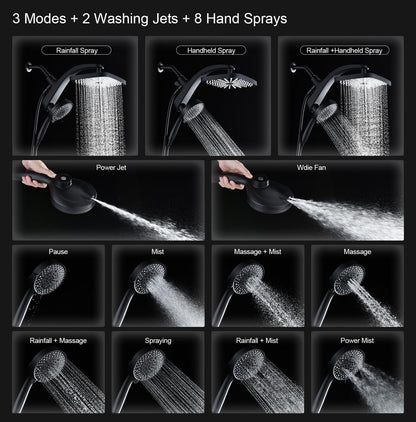 High Pressure Rain I Handheld Shower Head Combo encalife