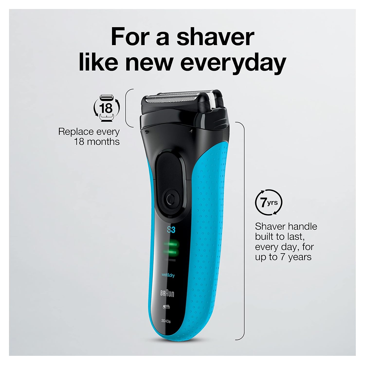 Braun Series 3 Electric Razor Men Wet Dry Shaver encalife