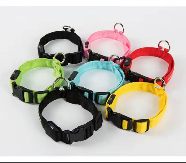 Nylon LED Night‑Safety Dog Leash Collar encalife