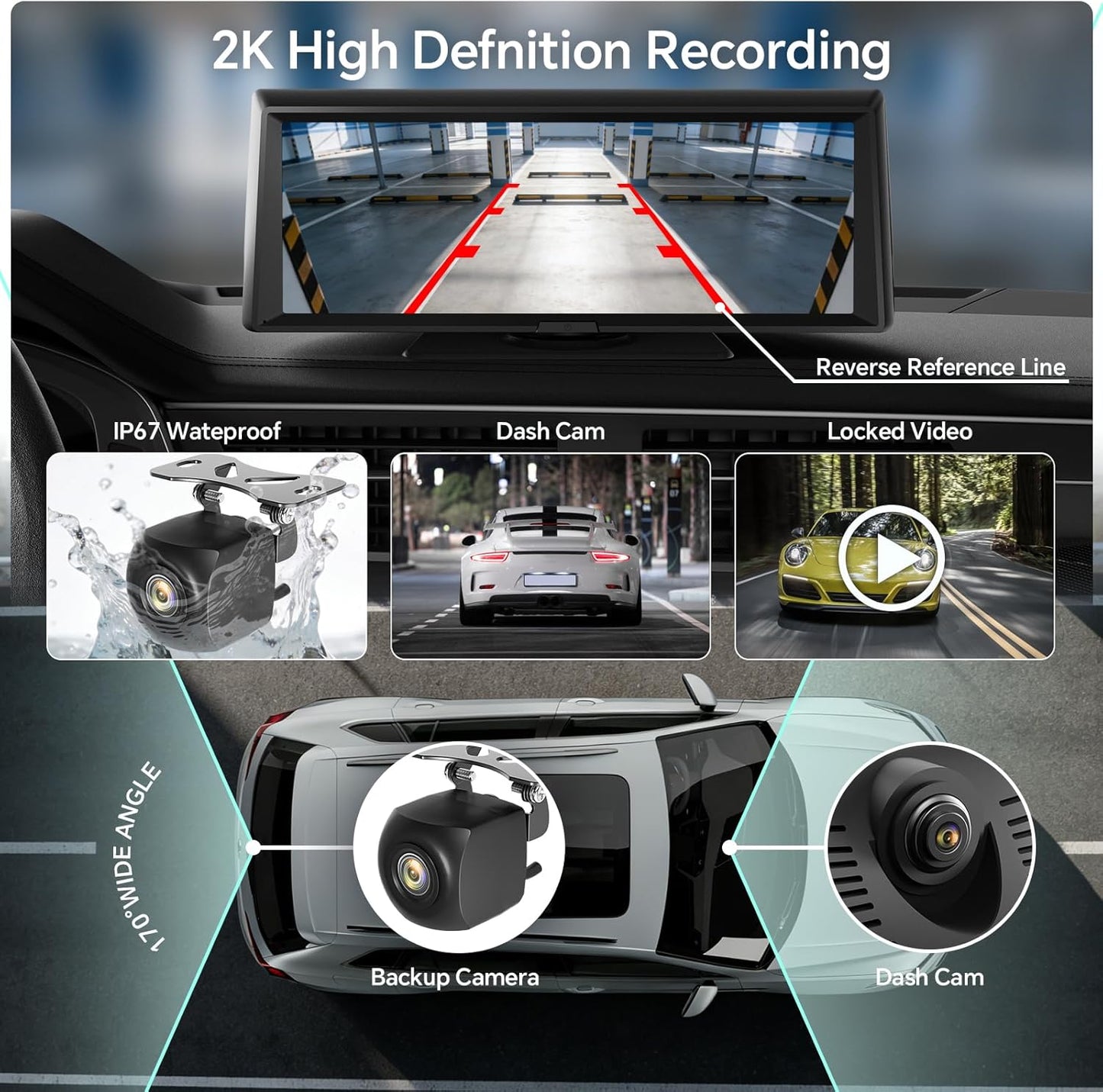8.1 Inch Wireless Carplay Screen With Dash Camera encalife