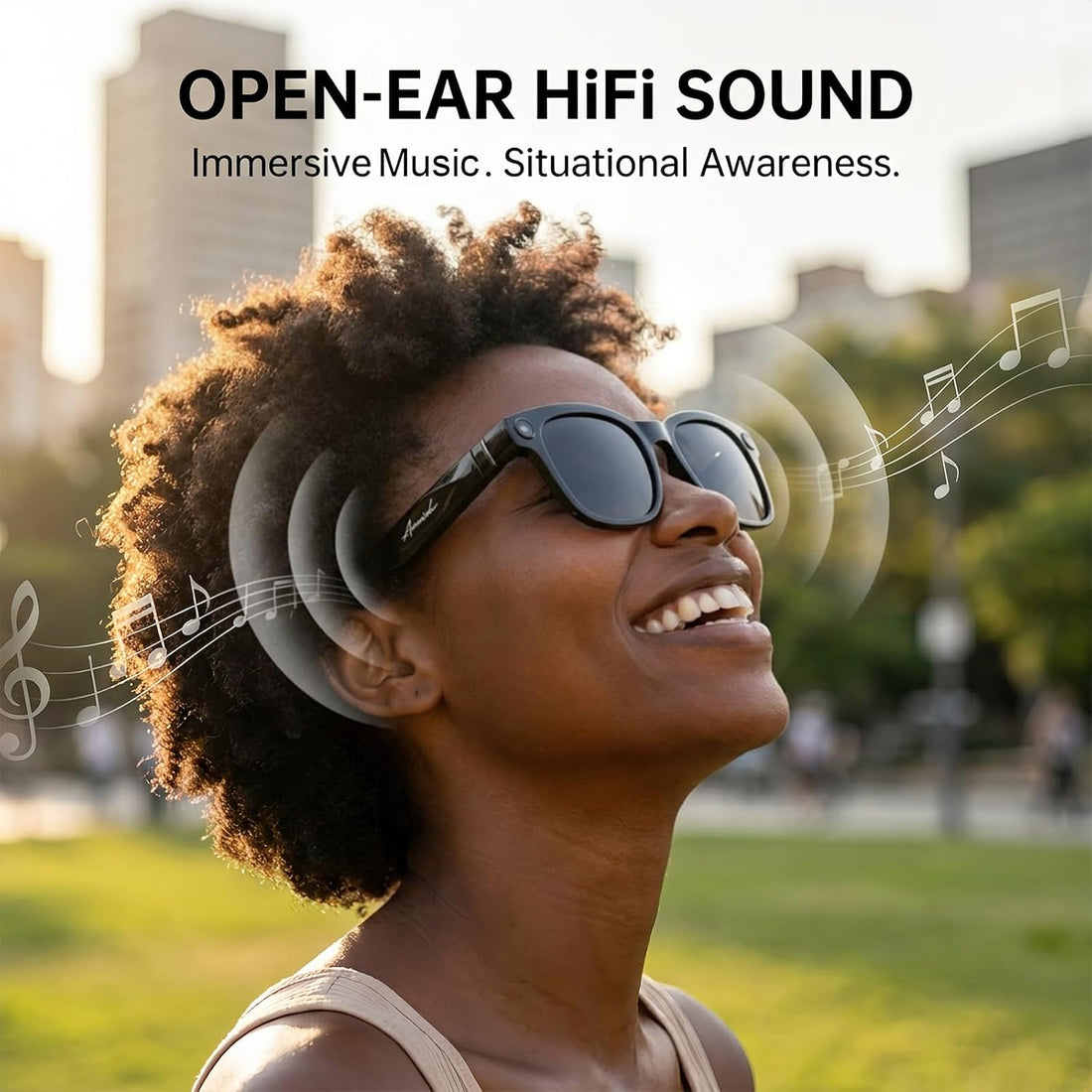AI Smart Glasses With Camera Bluetooth Audio encalife
