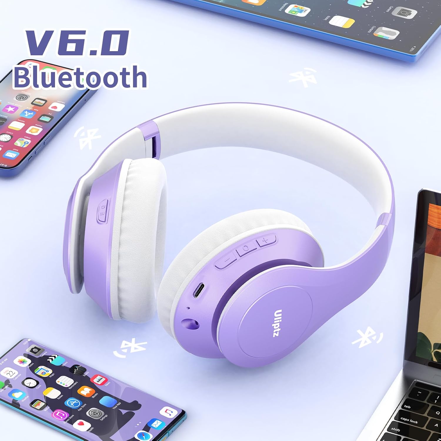 Over Ear Bluetooth Headphones with 65H Playtime encalife