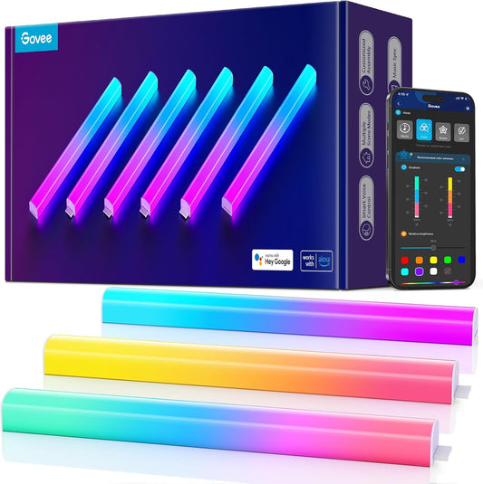 Modular RGBIC gaming wall lights displaying flowing multicolor effects