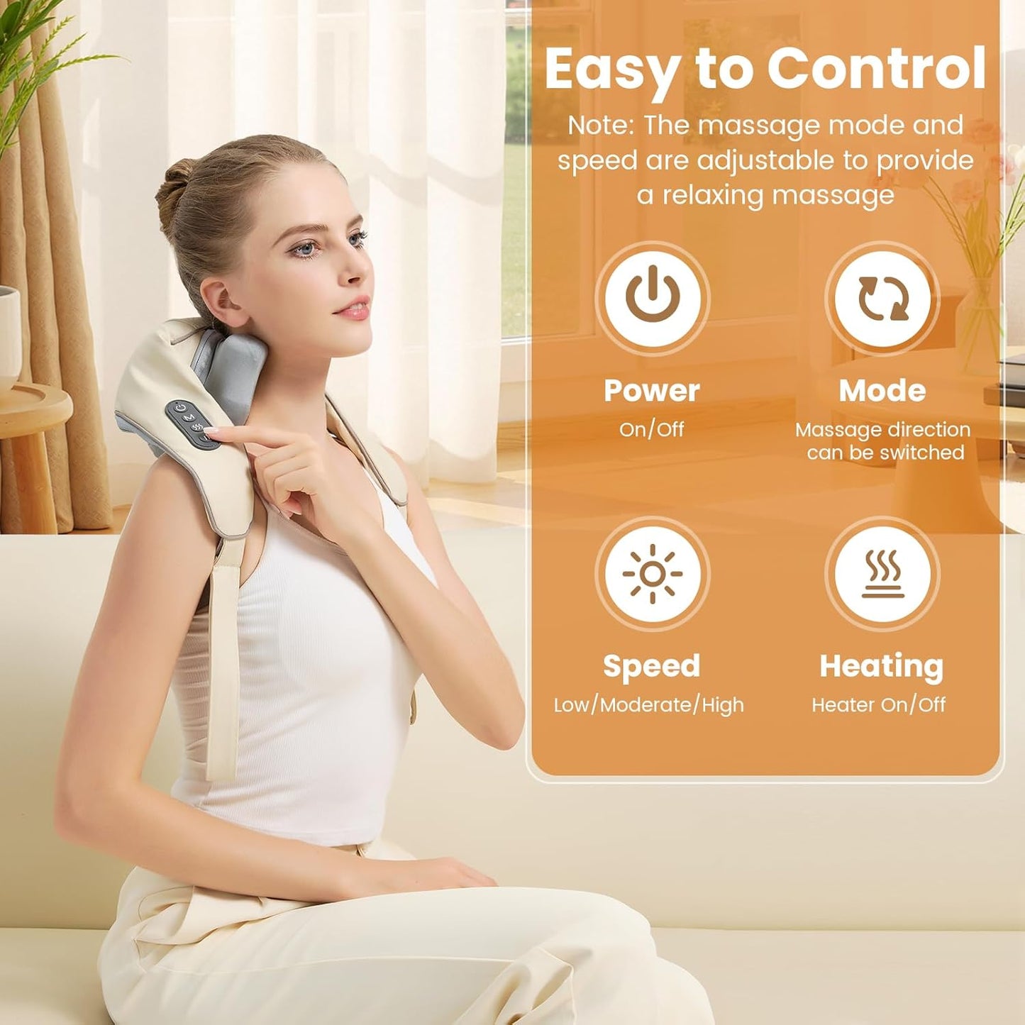 Neck Massager with Heat I 4D Wireless encalife