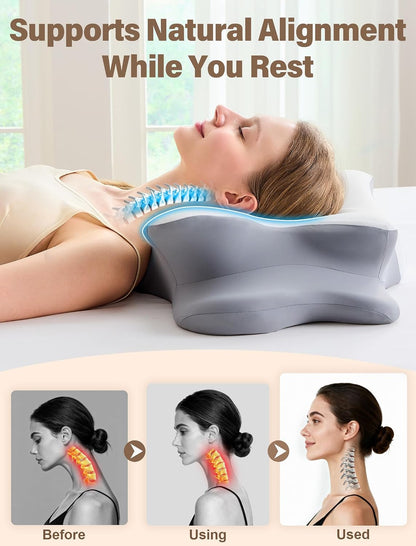 Side Sleeper Cervical Contour Memory Pillow encalife