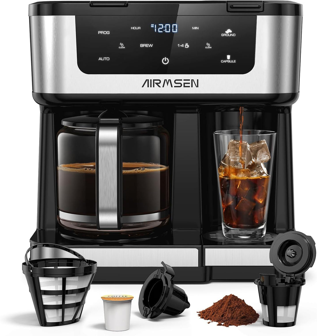 12-cup programmable dual single serve coffee maker