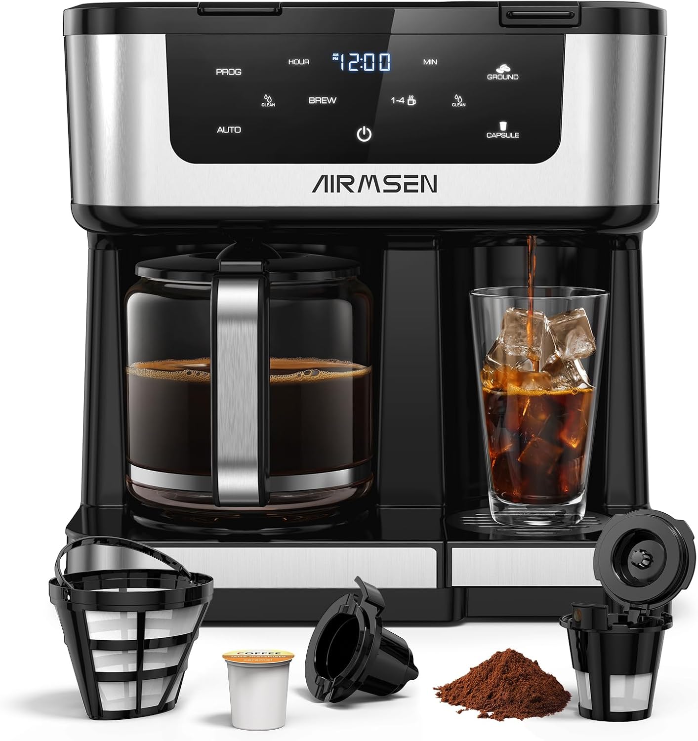 12-cup programmable dual single serve coffee maker