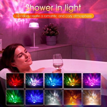Waterproof RGB Water Ripple Projector Shower Lamp encalife