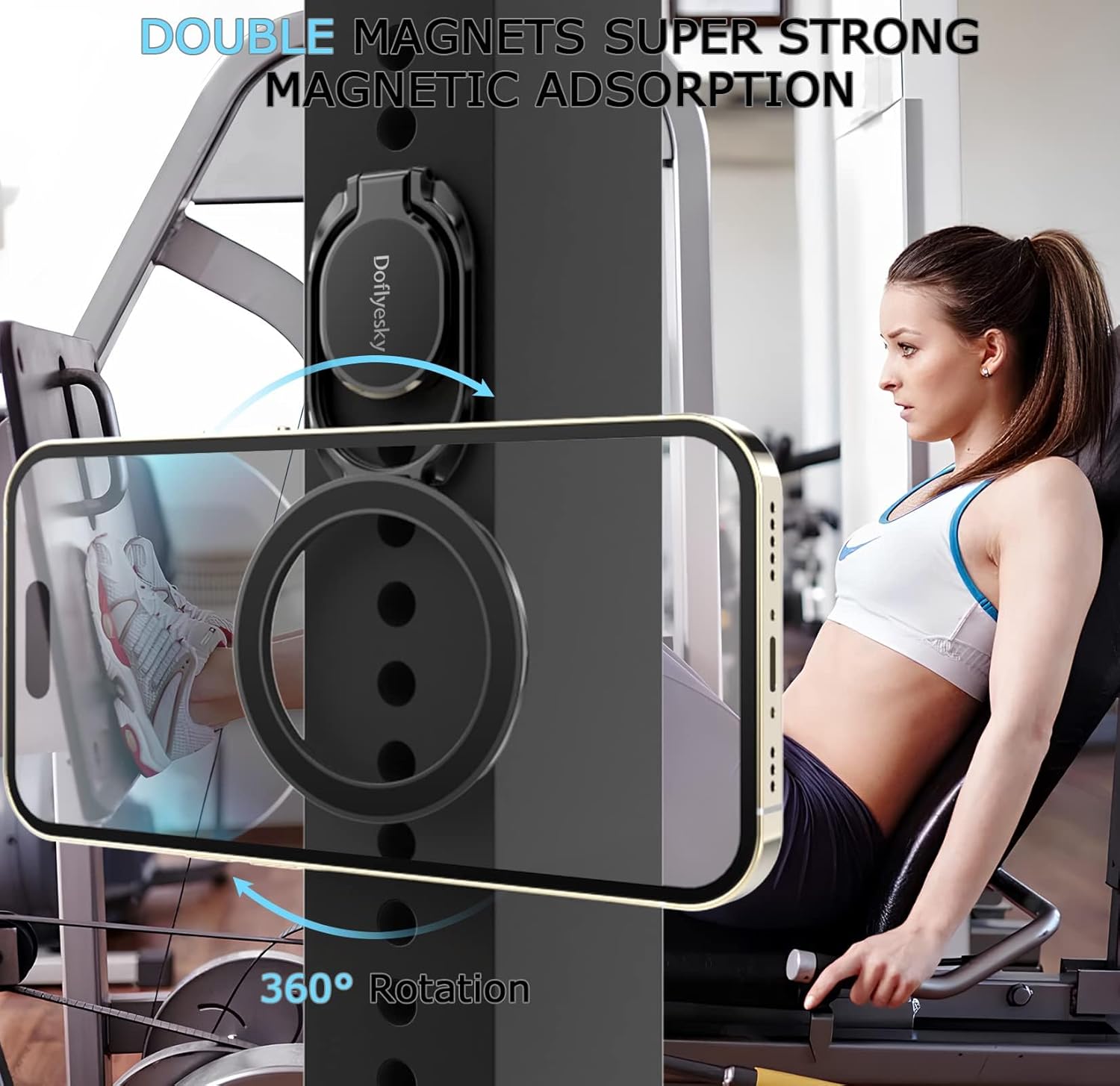 Powerful Double-Magnetic MagSafe-Compatible Phone Ring Grip Stand encalife