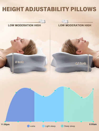 Side Sleeper Cervical Contour Memory Pillow encalife