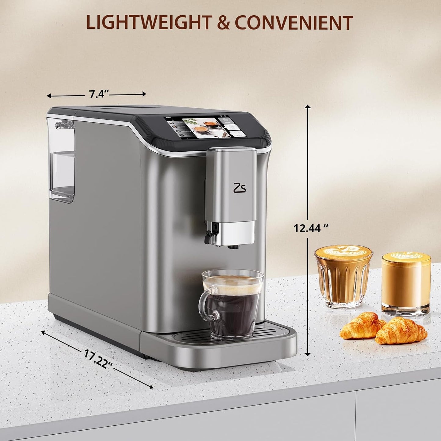 Automatic Espresso Maker with Grinder & Milk Frother encalife