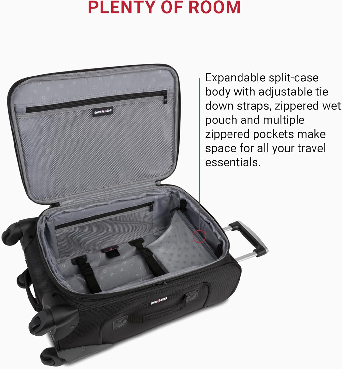 SWISSGEAR Sion Carry-On Luggage I Softside Expandable Spinner Suitcase encalife