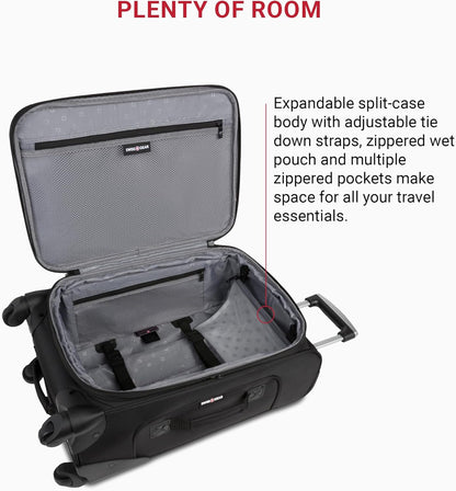 SWISSGEAR Sion Carry-On Luggage I Softside Expandable Spinner Suitcase encalife