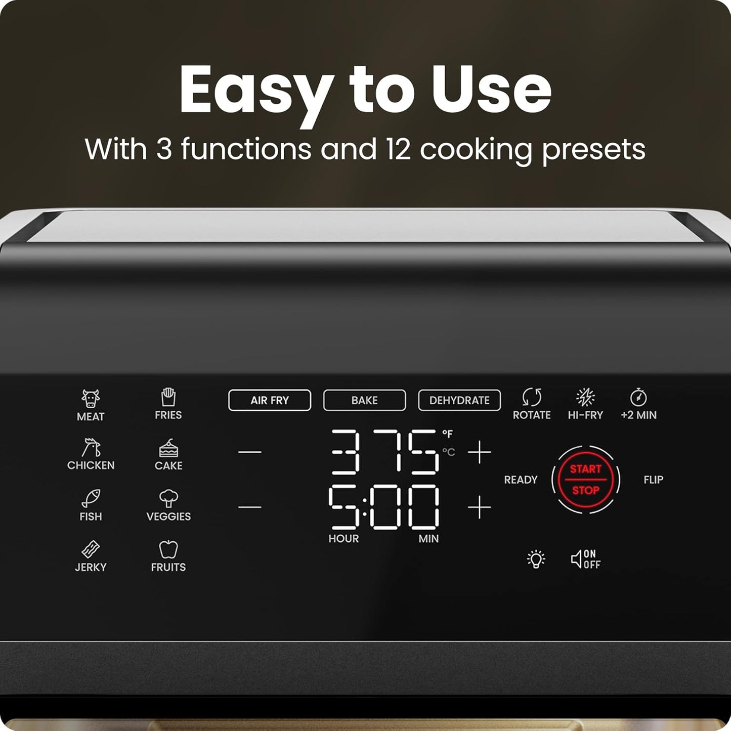 Digital Air Fryer Oven I Rotisserie & 12 Presets encalife