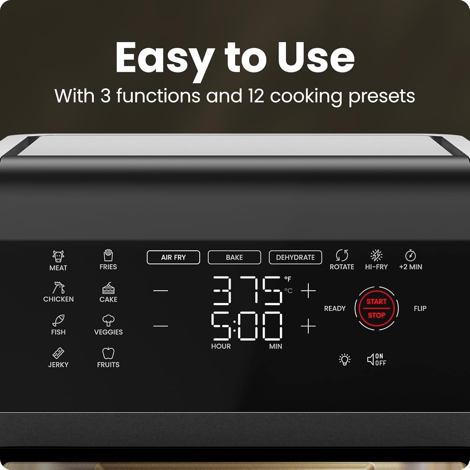 Digital Air Fryer Oven I Rotisserie & 12 Presets encalife