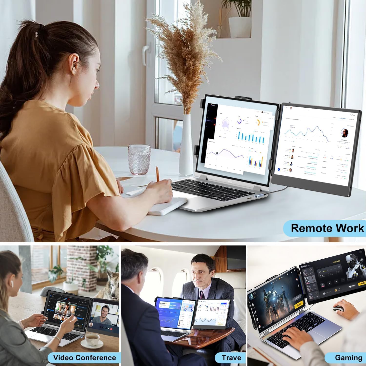 14-Inch FHD Laptop Screen Extender Portable Monitor encalife