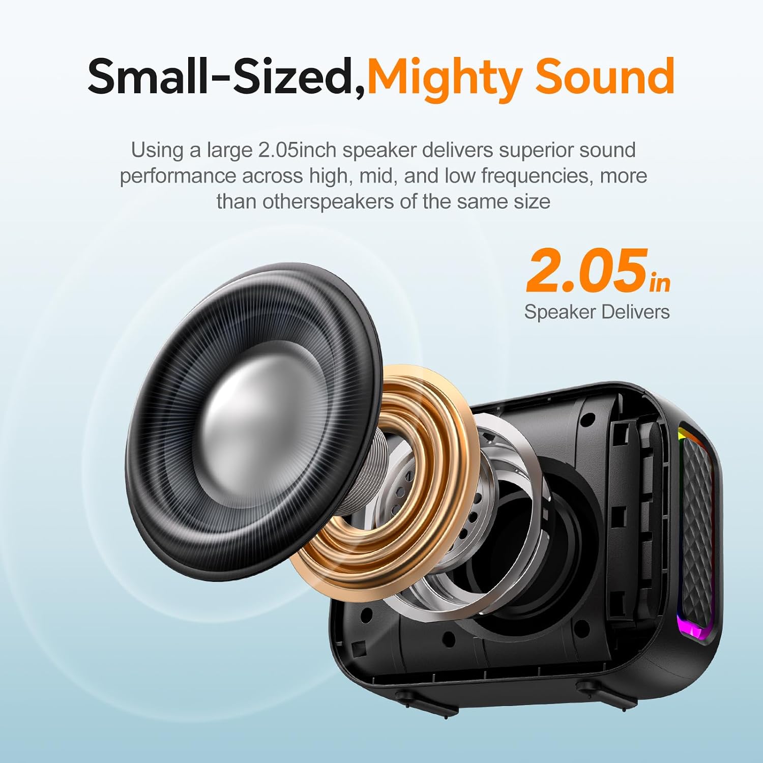 Powerful 10W Waterproof Bluetooth Speaker With Lights encalife