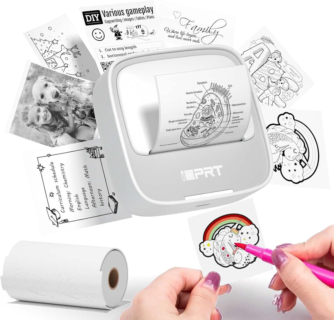 Pocket Bluetooth thermal sticker printer for iPhone Android labels journaling and home organization