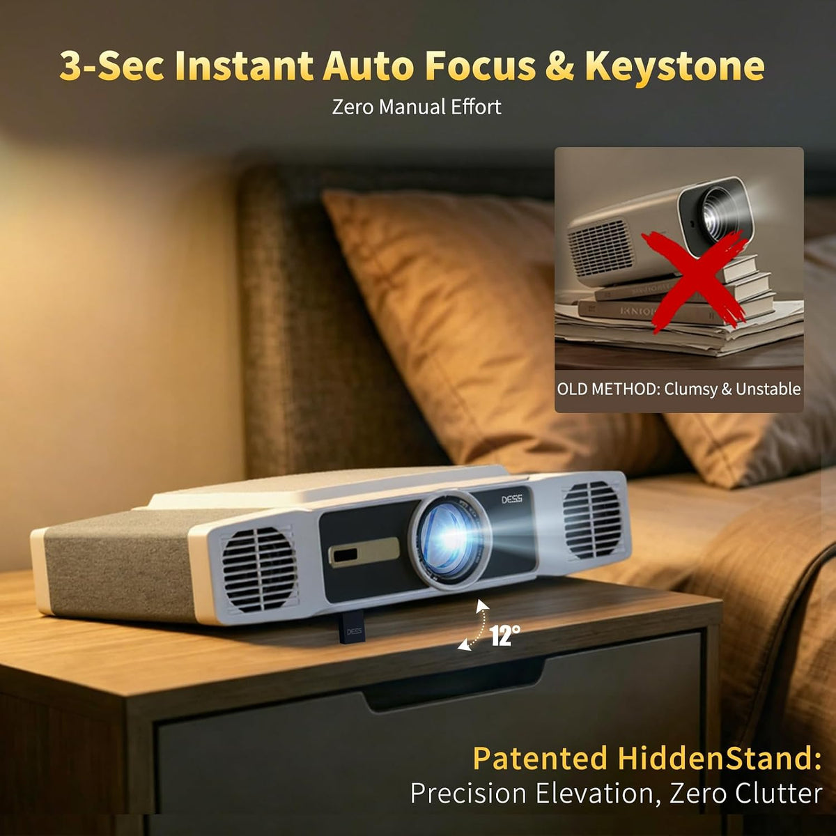 Smart 1080P Bedroom Projector encalife