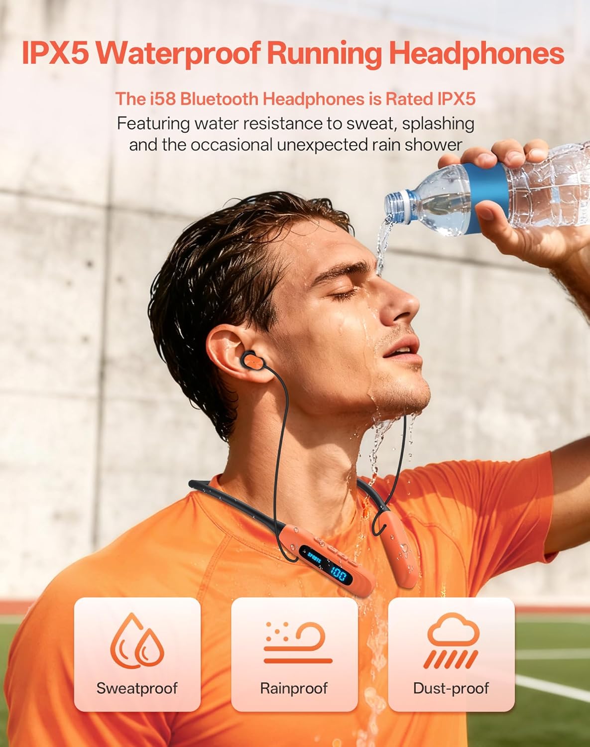 Neckband Bluetooth Headphones with 80H Playtime encalife