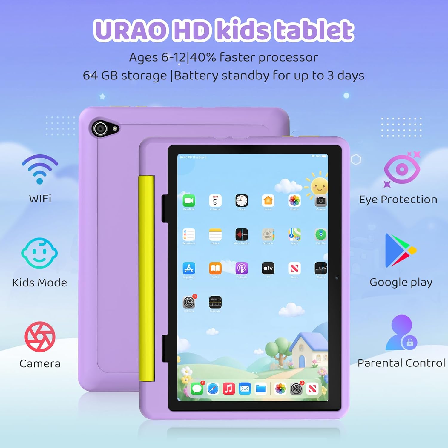 Android Tablet for Kid with Case &amp; Parental Controls encalife