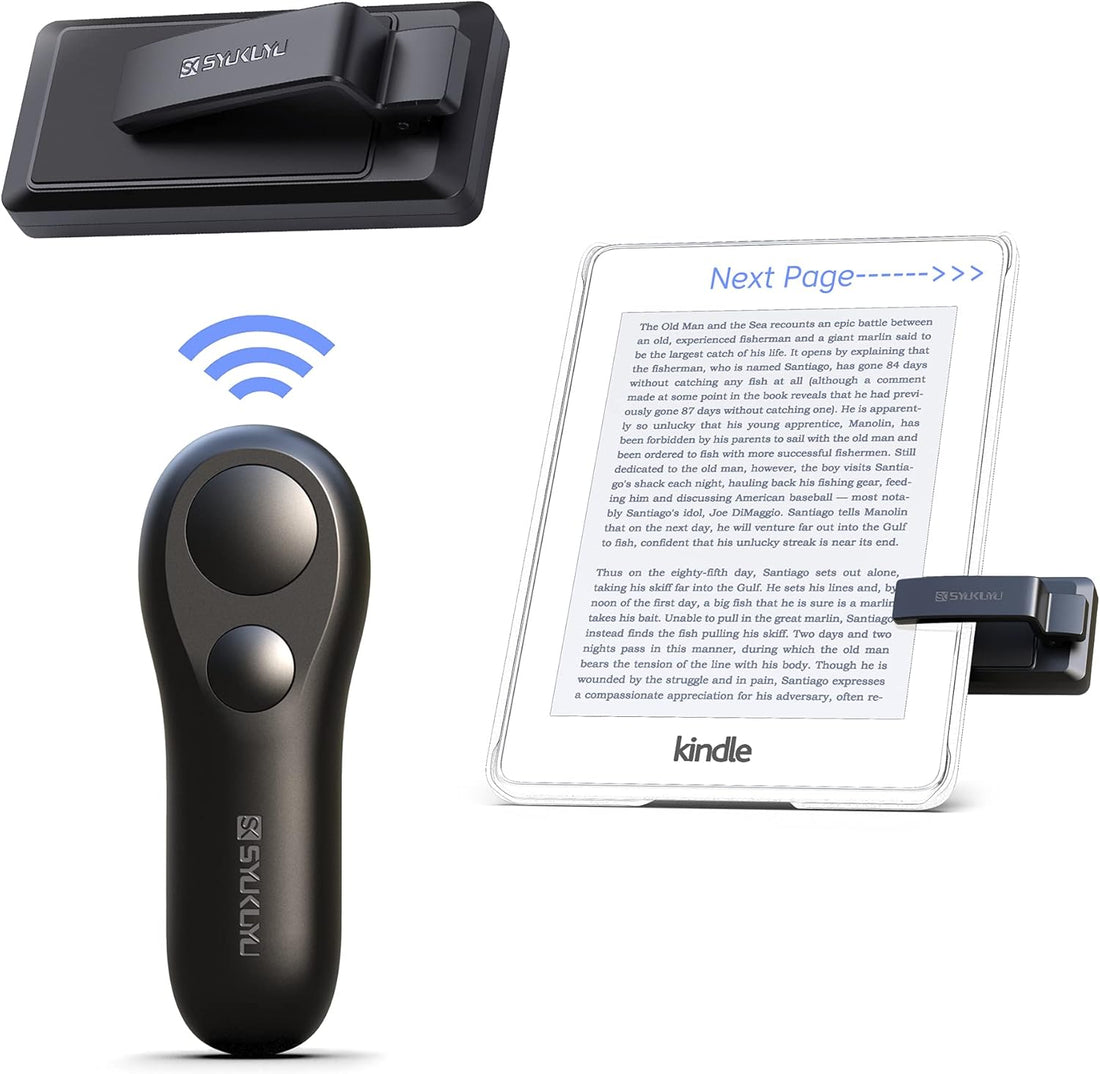 Silent Page Turner Remote for Comfortable Travel Reading encalife