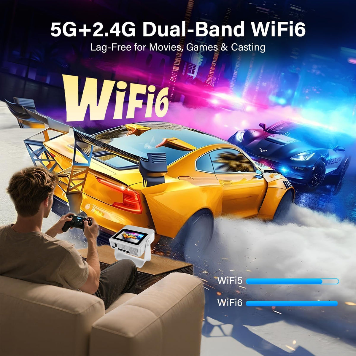 Touchscreen 1080P Cinema Projector encalife