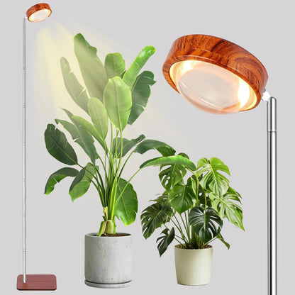 Grow Lights for Indoor Plants walnut floor lamp beside houseplants