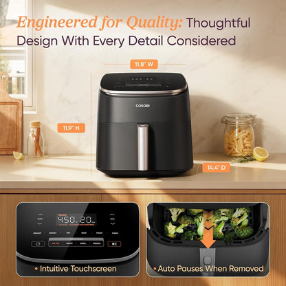 6-Quart 9-in-1 Ceramic Coated High-Speed Air Fryer encalife