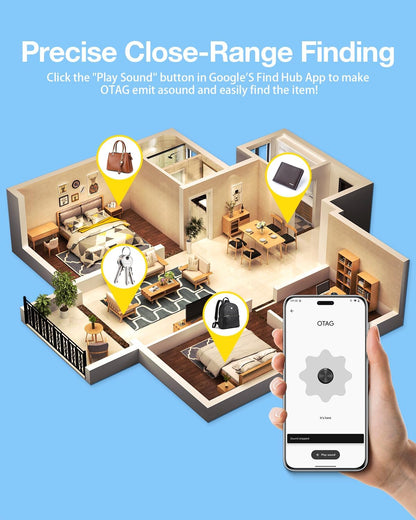 GPS Smart Tracker Tags Android Air Tag Alternative 4 Pack encalife