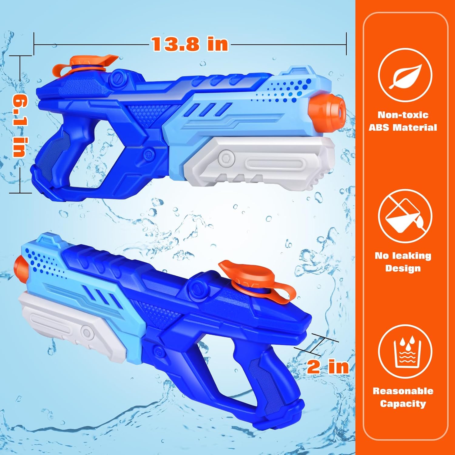 Quanquer 3 Pack Water Guns I 600cc Super Blasters encalife