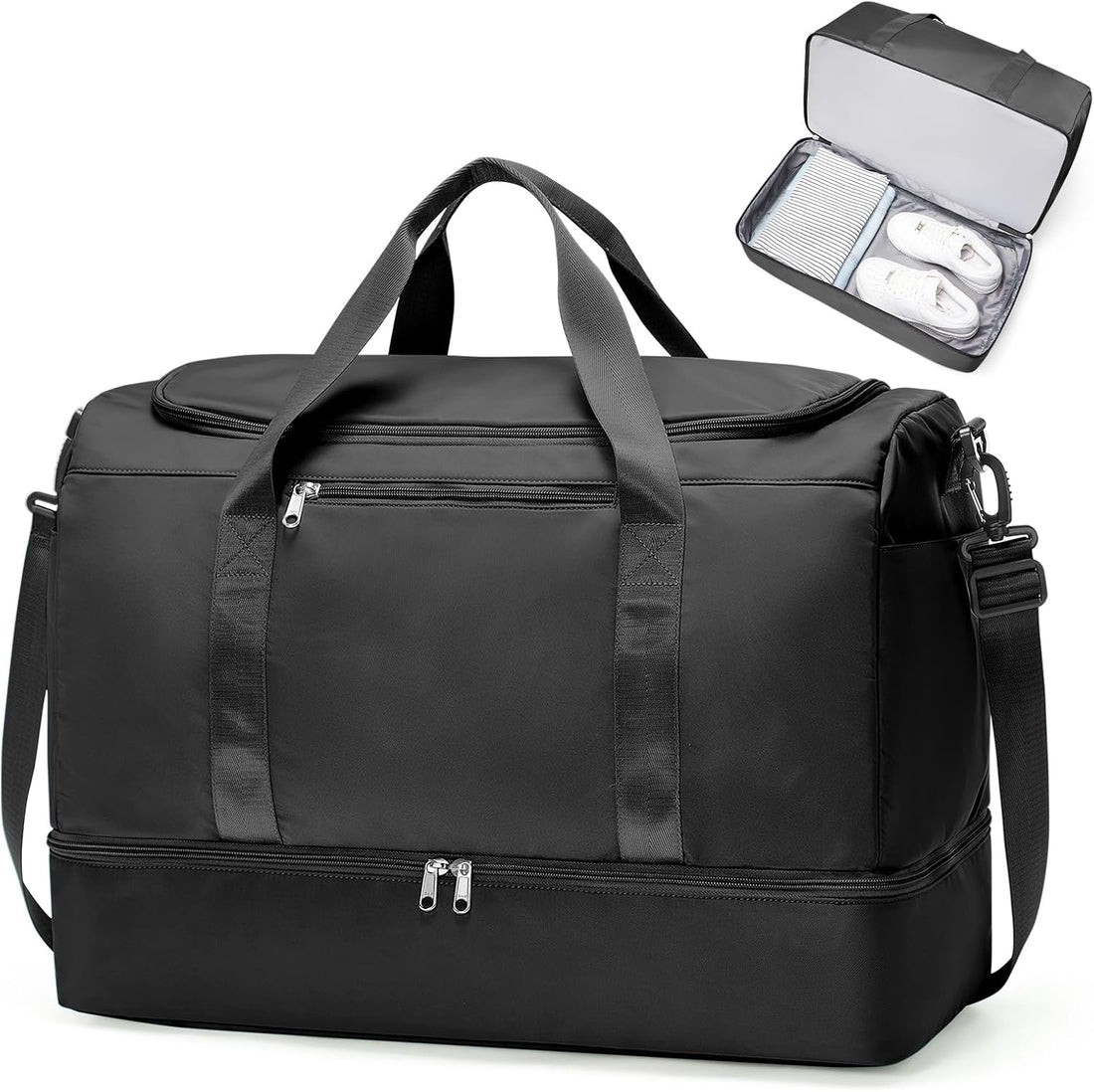 Weekender Bag with Shoe Compartment | Carry on luggage encalife