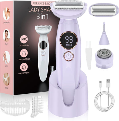 3-in-1 Electric Razor Women Bikini Trimmer Display encalife