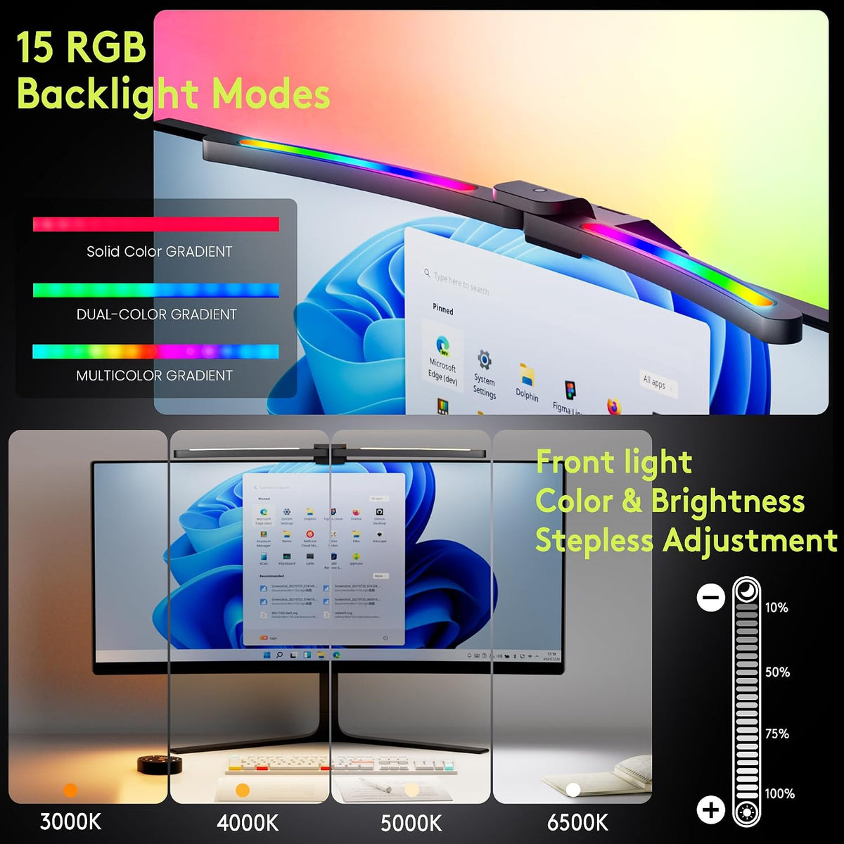 RGB Lighting Curved Monitor Light Bar encalife