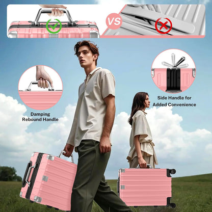 Zipperless Aluminum Frame Carry On Luggage encalife