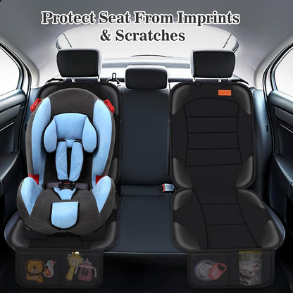 Waterproof Child Car Seat Protector with Mesh Pockets encalife