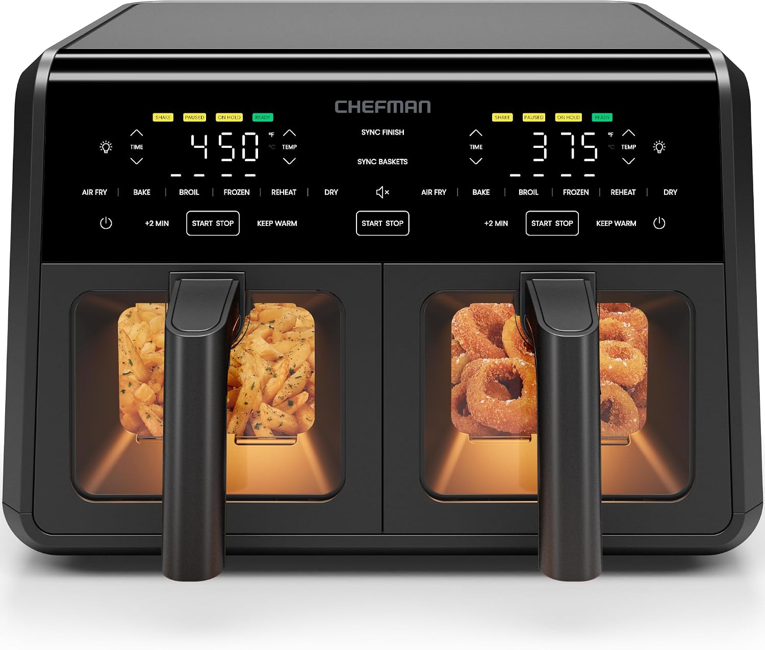 Dual Basket Digital Touchscreen Air Fryer encalife
