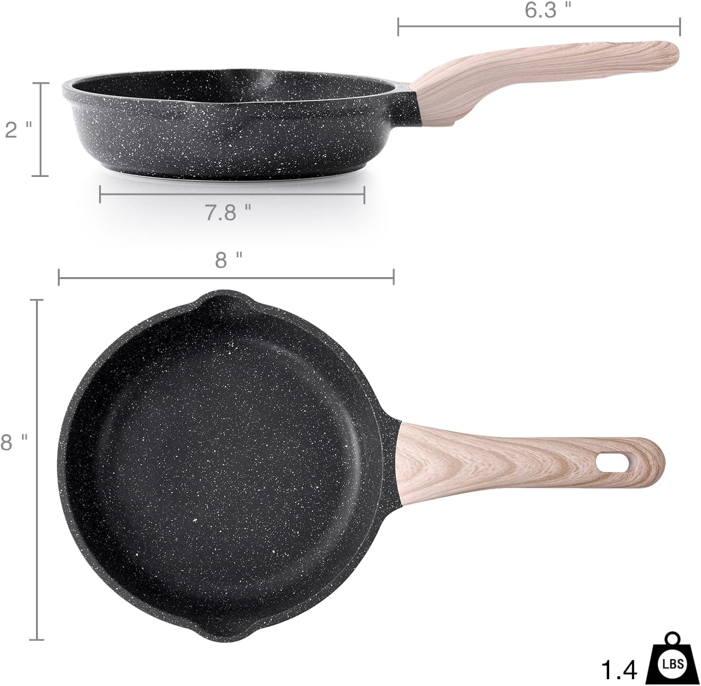 Non-Stick 8-Inch Egg Omelet Pan encalife