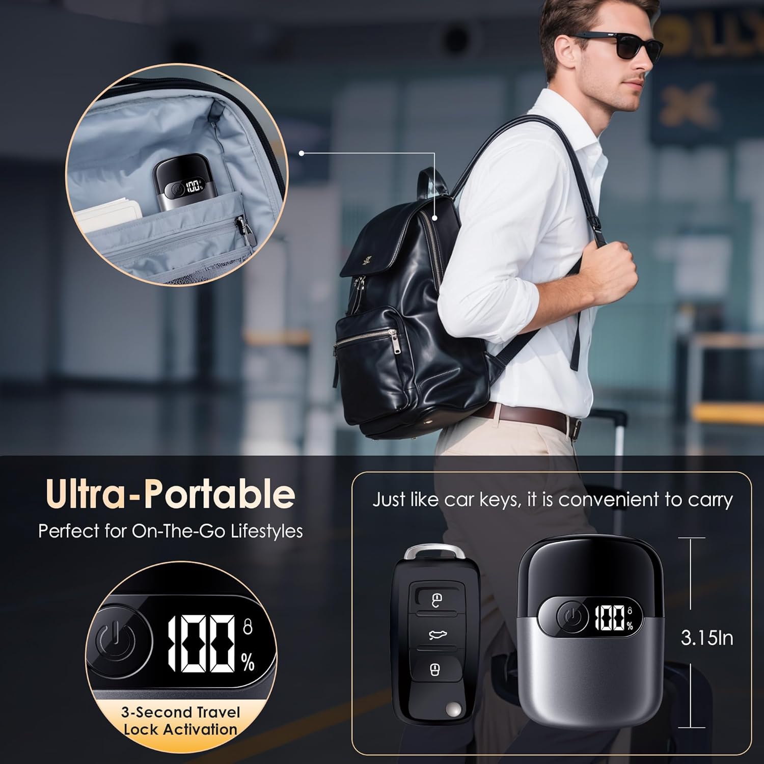 Electric Razor Men Portable Foil Shaver with LED Display encalife