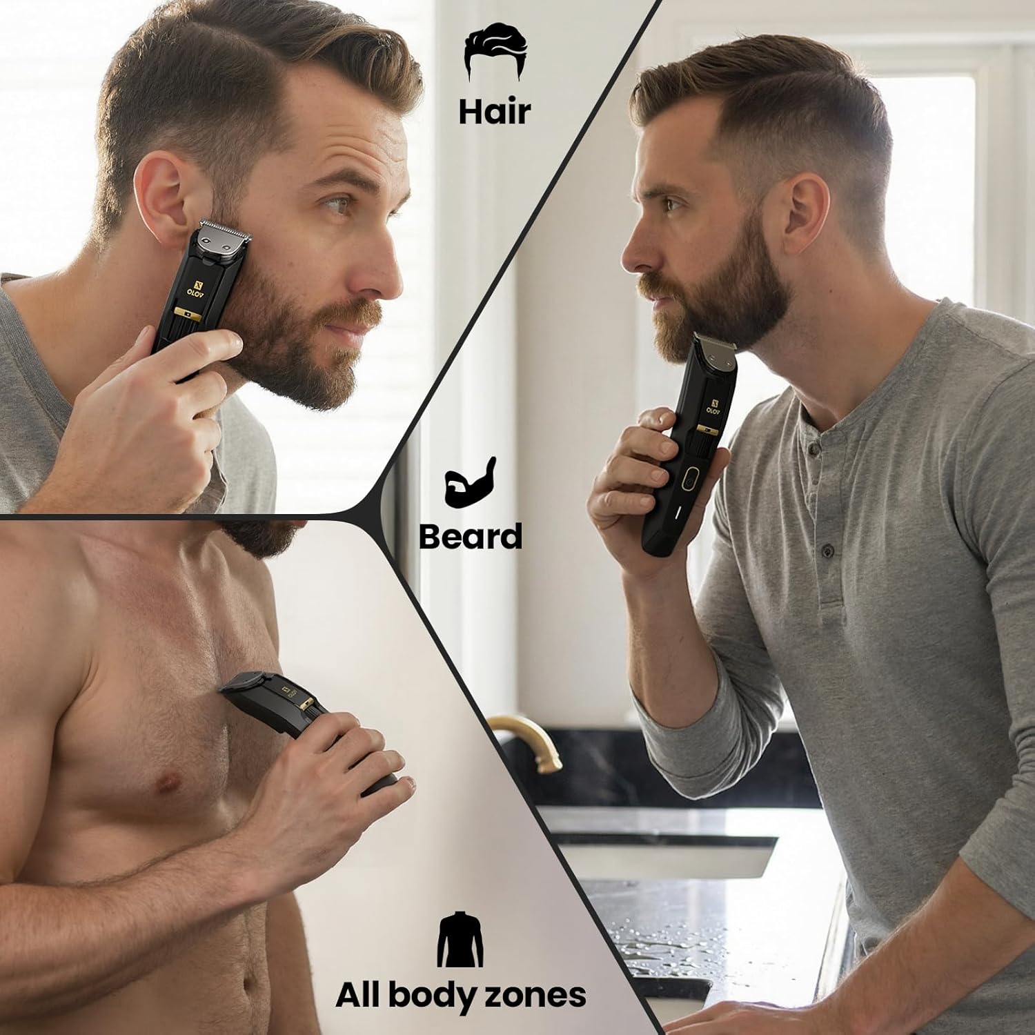 Precision Dial Beard Trimmer Waterproof Grooming Kit encalife