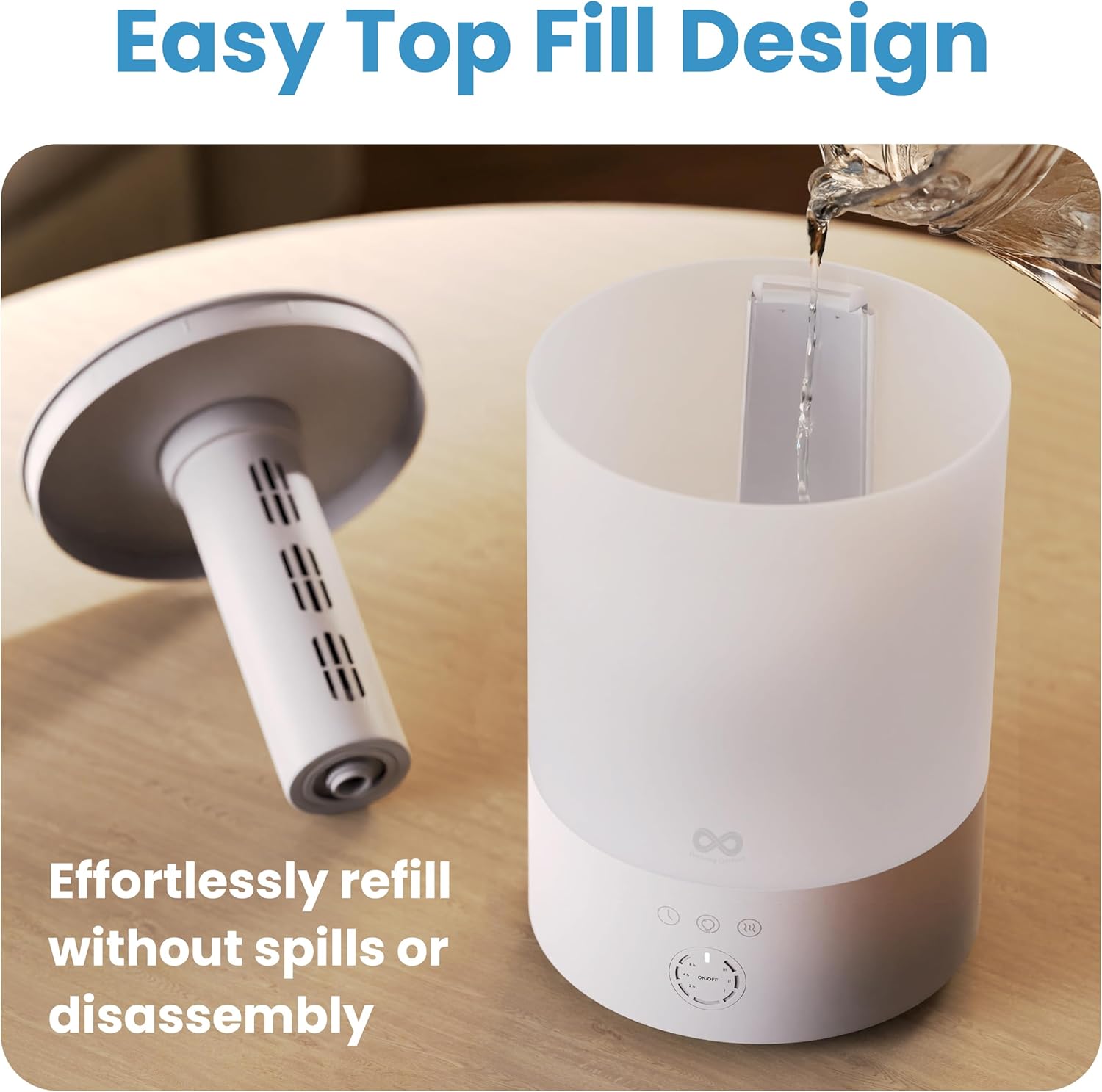 Top Fill Humidifier | 2.5L | LED Night Light encalife