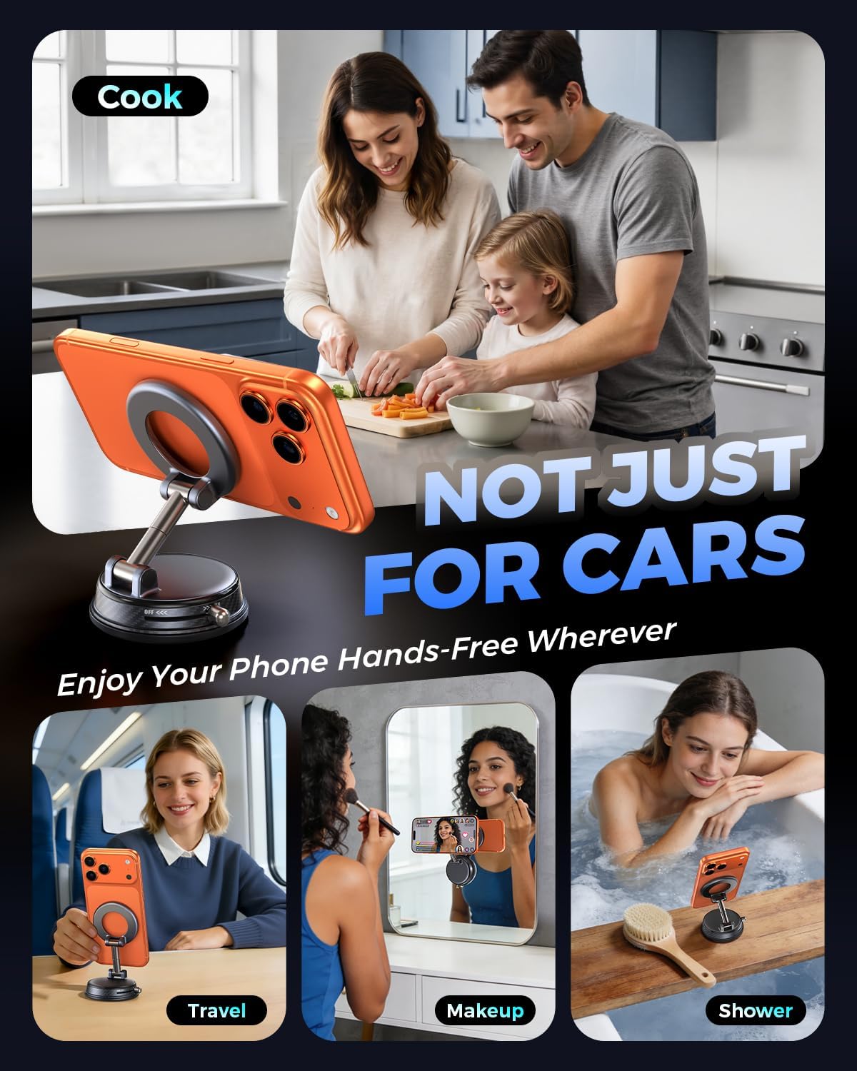 Magnetic MagSafe Car Phone Mount Vacuum Suction encalife