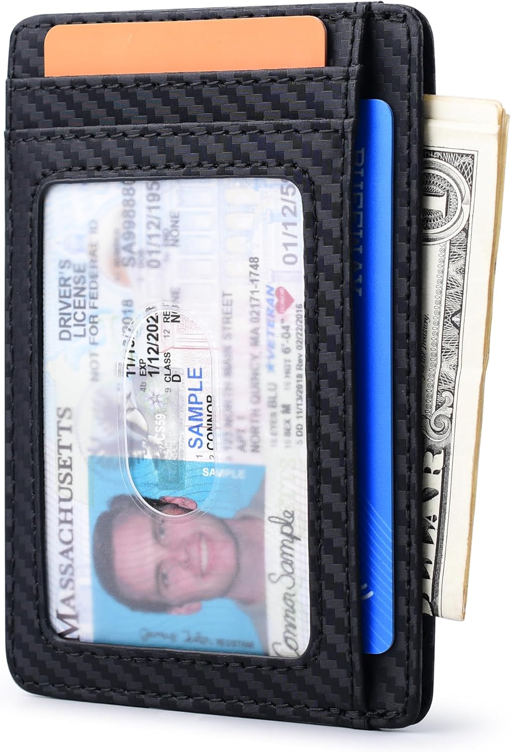 Slim RFID Carbon Fiber Wallet for Men encalife